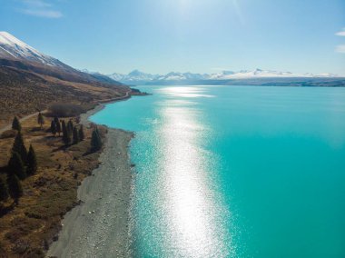 Pukaki Gölü manzaralı, Güney Adası, Yeni Zelanda