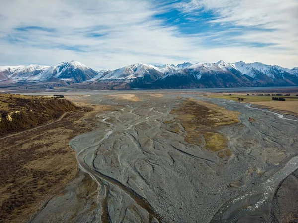 Vue Aérienne Panoramique Aoraki Cook Île Sud Nouvelle Zélande — Photo