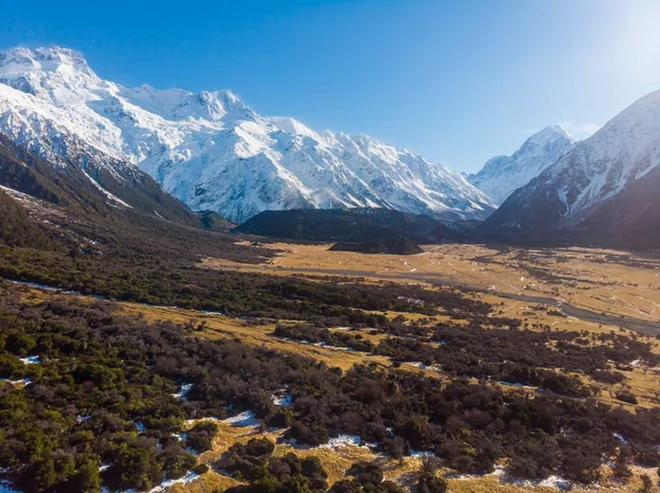 Szenische Luftaufnahme Von Aoraki Cook Südinsel Neuseeland — Stockfoto