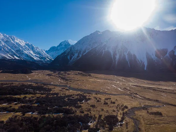 Szenische Luftaufnahme Von Aoraki Cook Südinsel Neuseeland — Stockfoto