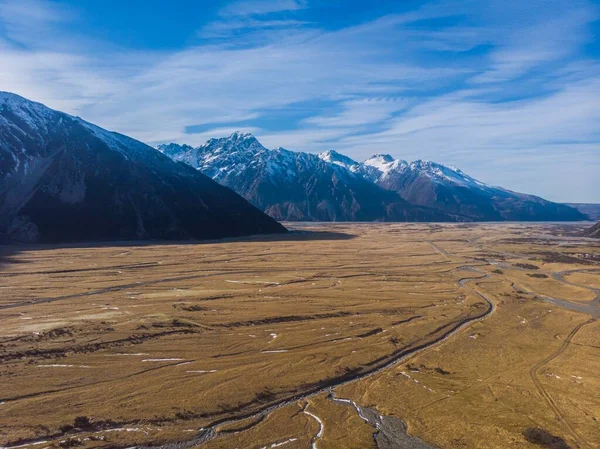 Vista Aérea Panorâmica Aoraki Cook South Island Nova Zelândia — Fotografia de Stock