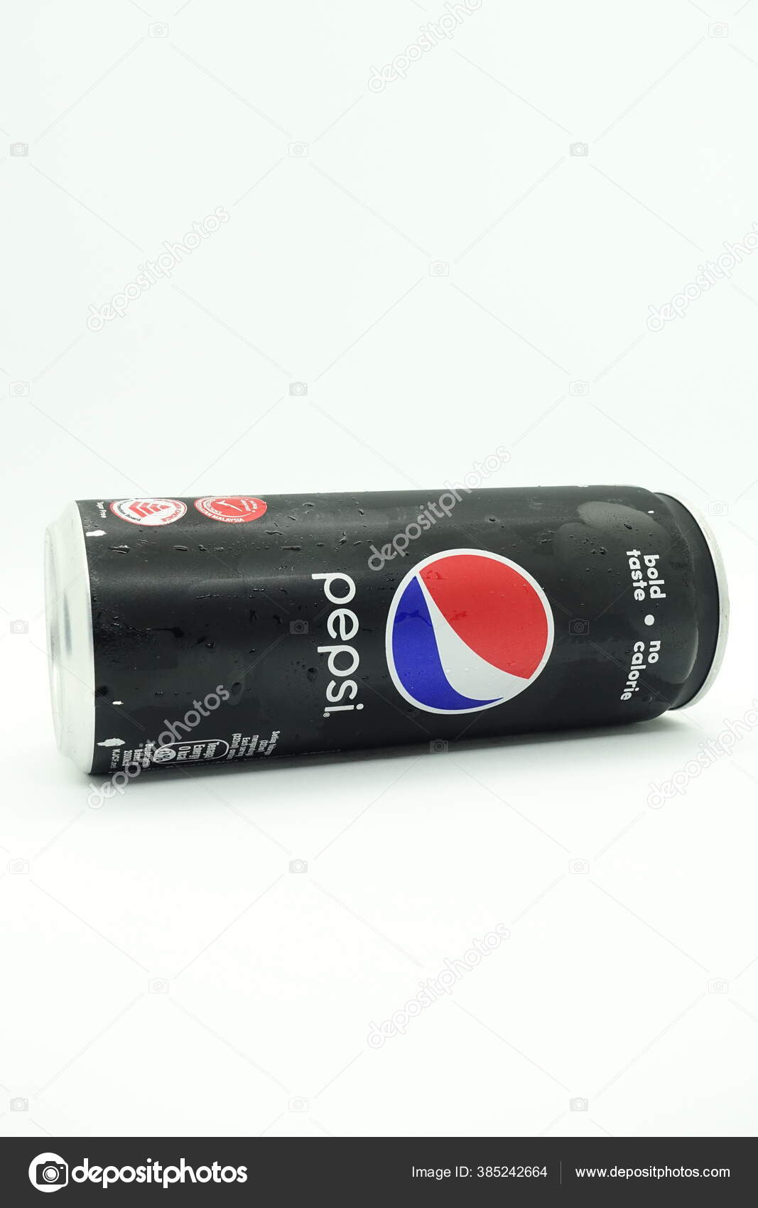Can Pepsi Black Isolated White Background Zero Calories Carbonated ...