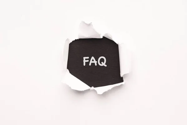 Faq Wordings Torn Paper Background — Stock Photo, Image