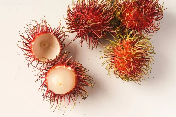 Rambutão Uma Árvore Tropical Tamanho Médio Família Sapindaceae Nome Também — Fotografia de Stock