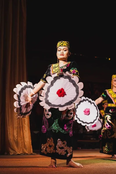 Danza Tradicional Sarawakian Orang Ulu Una Las Etnias Locales Sarawak — Foto de Stock