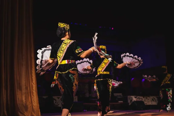 Danza Tradicional Sarawakian Orang Ulu Una Las Etnias Locales Sarawak — Foto de Stock