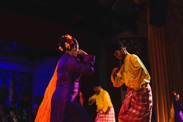 Danza Tradicional Sarawakian Los Malayos Sarawakian Aldea Cultural Sarawak — Foto de Stock