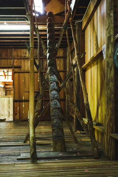 Das Innere Des Traditionellen Melanau People House Eines Der Ethnischen — Stockfoto