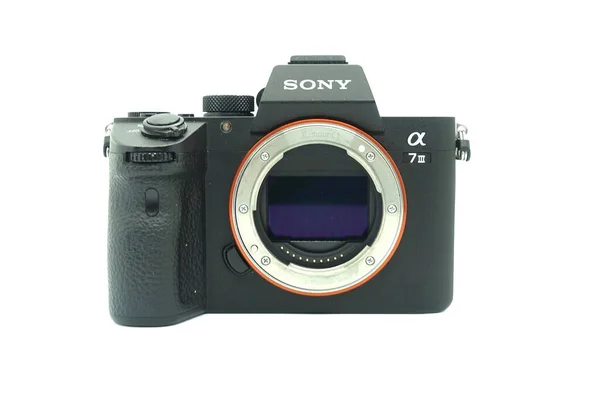 Sony Mark Iii Izolovaném Bílém Pozadí Fotoaparát Roku 2018 Bez — Stock fotografie