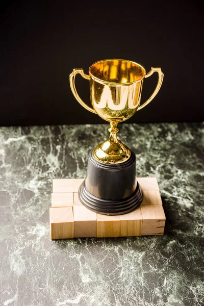 Trophy Replica Geïsoleerd Tegen Zwart — Stockfoto