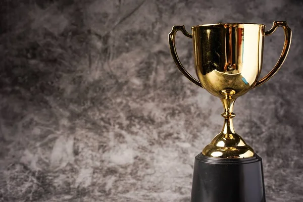 Trophy Replica Geïsoleerd Tegen Zwart — Stockfoto