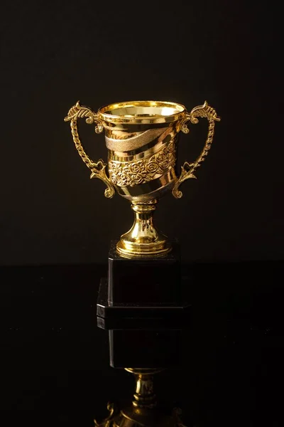 Trophy Replica Geïsoleerd Tegen Zwart — Stockfoto