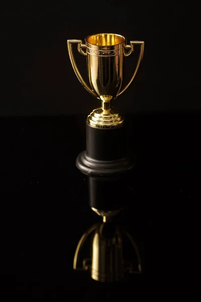 Trophy Replica Geïsoleerd Tegen Zwart — Stockfoto