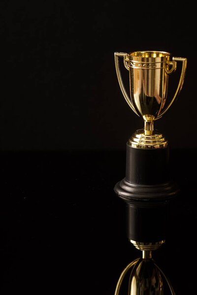 Trophy replica isolated against black