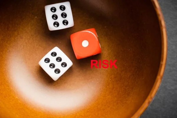 Red White Dices Risk Reward Conceptual Shot — Stock Photo, Image