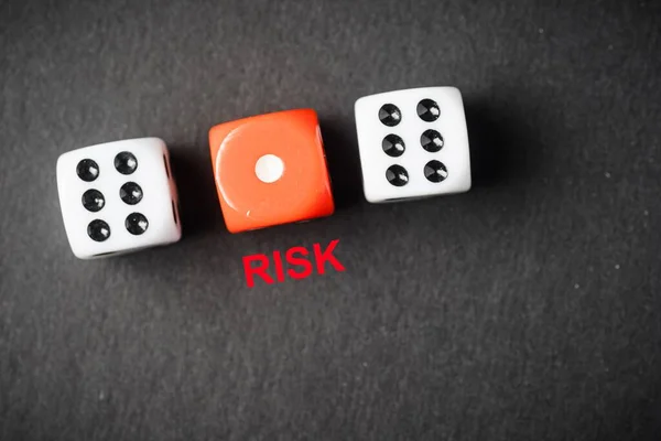 Red White Dices Risk Reward Conceptual Shot — Stock Photo, Image