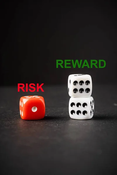 Red White Dices Risk Reward Conceptual Shot — 스톡 사진