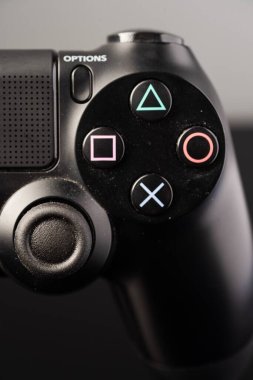 Closed up shot of Playstation 4 Dualshock controller. Playstation 4 is the most popular gaming console. clipart