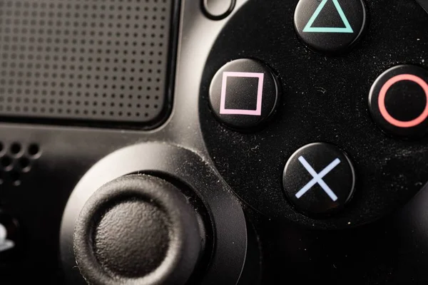 Gesloten Opname Van Playstation Dualshock Controller Playstation Meest Populaire Spelcomputer — Stockfoto