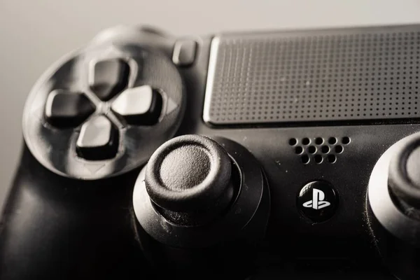 Gesloten Opname Van Playstation Dualshock Controller Playstation Meest Populaire Spelcomputer — Stockfoto