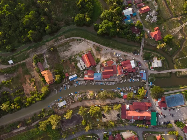 Luftaufnahme Von Crystal Bay Malacca Ein Beliebter Ort Für Einheimische — Stockfoto