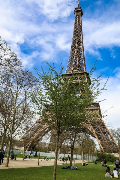 Torre Eiffel Una Torre Celosía Hierro Forjado Campo Marte París — Foto de Stock