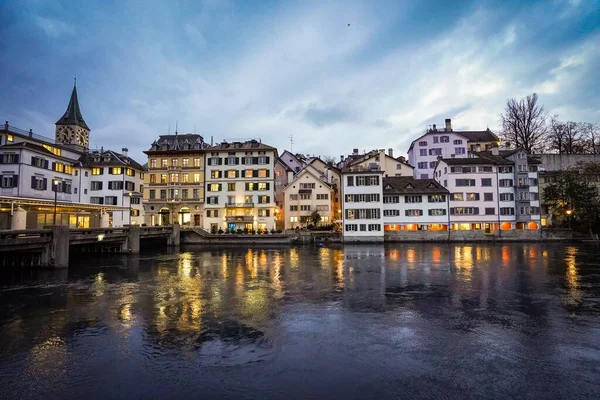 Vackra Zürich City Gryningen — Stockfoto