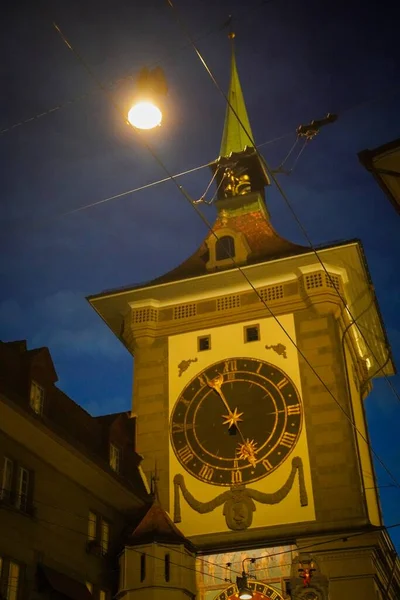 Bela Cidade Velha Berna Noite — Fotografia de Stock