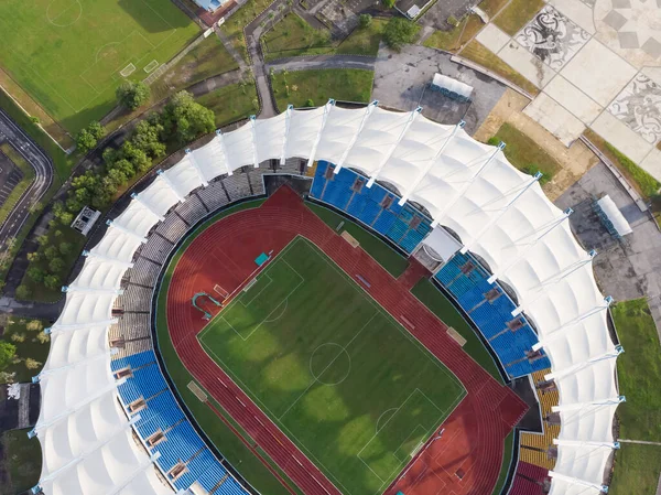 Vista Aérea Arriba Hacia Abajo Del Estadio Estatal Sarawak Conocido — Foto de Stock