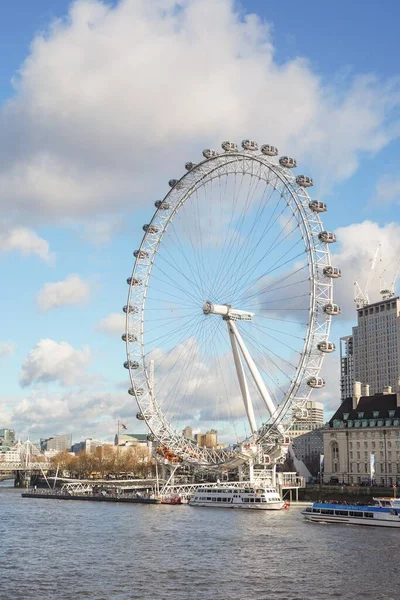 London Eye Dia Nublado — Fotografia de Stock