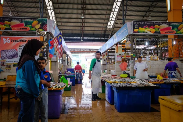 Satok Weekend Market Een Natte Voedselmarkt Meer Bepaald Markt Een — Stockfoto