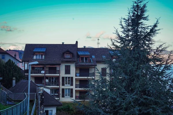 Gyönyörű Kilátás Táj Lucerne Lavaux Svájc — Stock Fotó