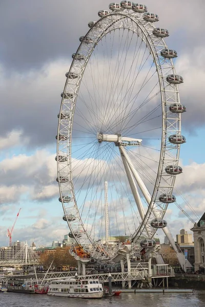 London Eye Dia Nublado — Fotografia de Stock