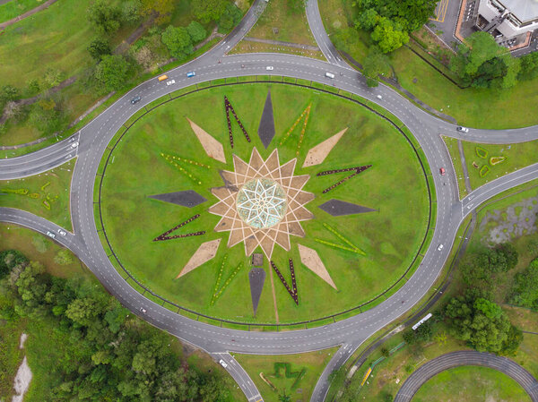 Aerial view of Petrajaya, Kuching which locate the Masjid Jamek and Pustaka Negeri Sarawak or Sarawak State Library