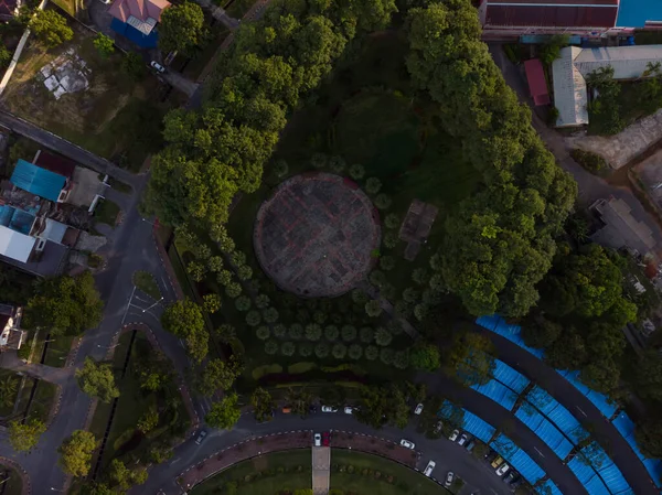 Von Oben Nach Unten Luftaufnahme Des Schönen Kuching Park Süd — Stockfoto