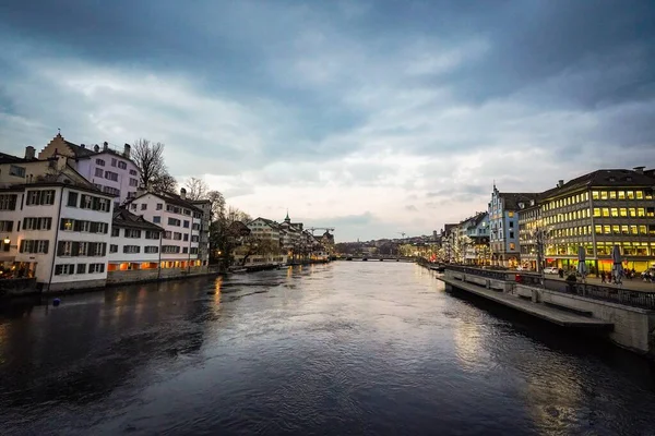 Vackra Zürich City Gryningen — Stockfoto