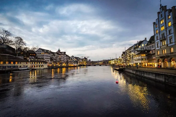 Vackra Zürich City Gryningen — Stockfoto