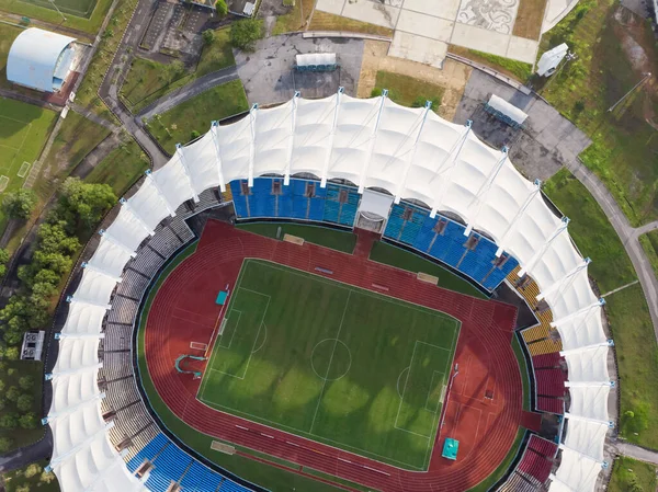 Vista Aérea Arriba Hacia Abajo Del Estadio Estatal Sarawak Conocido — Foto de Stock