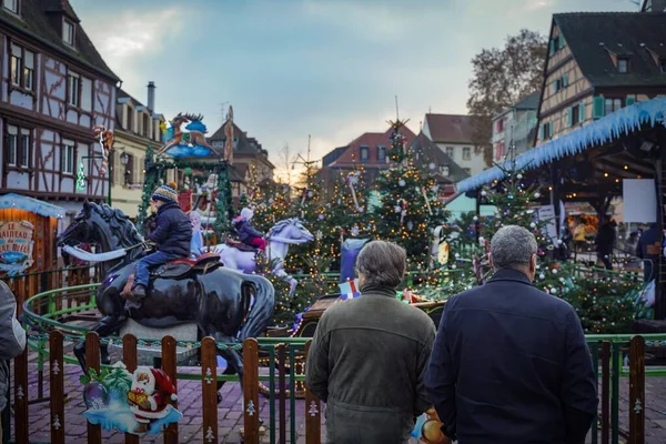 Bela Cidade Alsácia Colmar Durante Natal — Fotografia de Stock