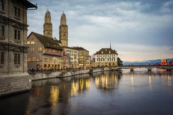 Bella Città Zurigo All Alba — Foto Stock