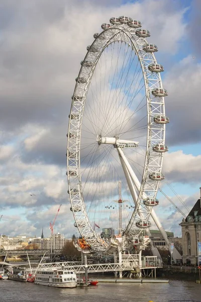 London Eye Dia Nublado — Fotografia de Stock