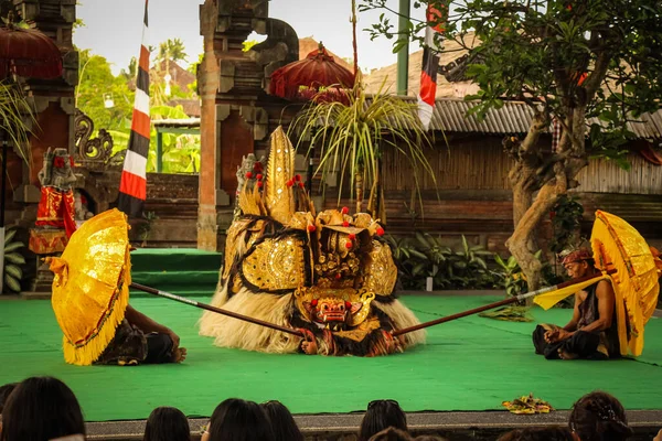 Danse Traditionnelle Balinaise Barong Dans Les Spectacles Danse Traditionnelle Barong — Photo