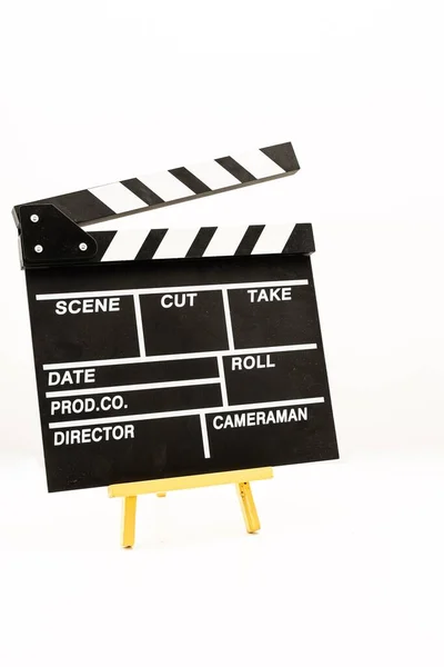 Clapperboard Isolado Contra Fundo Branco — Fotografia de Stock