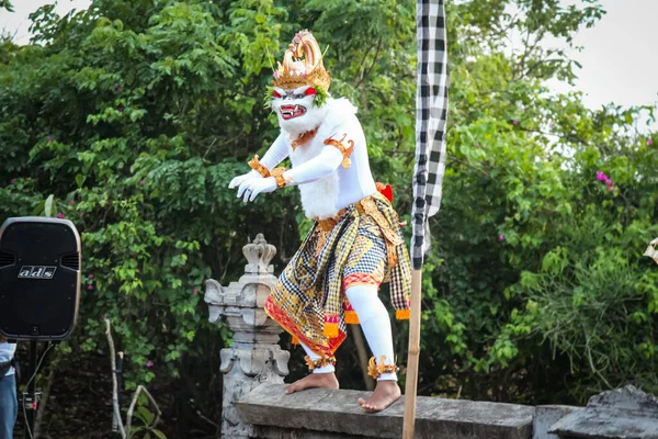 Balinese People Performing Kecak Dance Uluwatu Bali — Stock Photo, Image