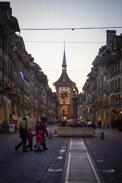 Prachtige Oude Stad Van Bern Nachts — Stockfoto