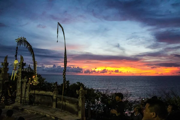 Sunset Uluwatu Cliff Bali — Stock Photo, Image