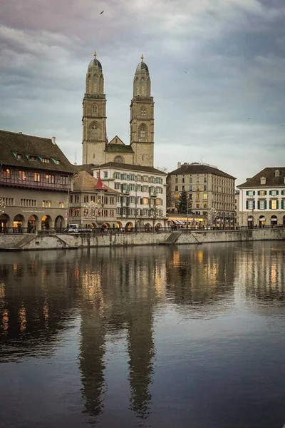 Prachtige Stad Zürich Bij Zonsopgang — Stockfoto