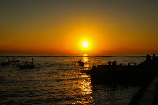 Nascer Sol Sanur Sindhu Beach Bali — Fotografia de Stock