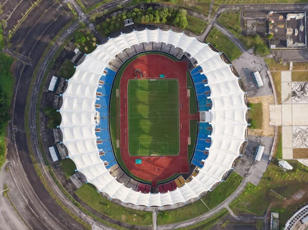Vista Aérea Arriba Hacia Abajo Del Estadio Estatal Sarawak Conocido — Foto de Stock