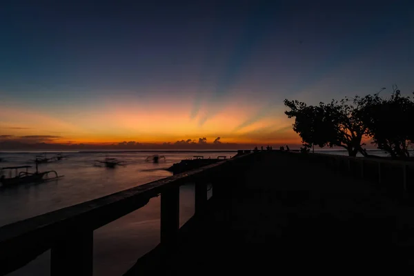 Nascer Sol Sanur Sindhu Beach Bali — Fotografia de Stock